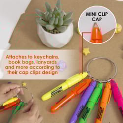 Bazic Products Mini Neon Color Assorted Chisel Tip Highlighter 6 pk