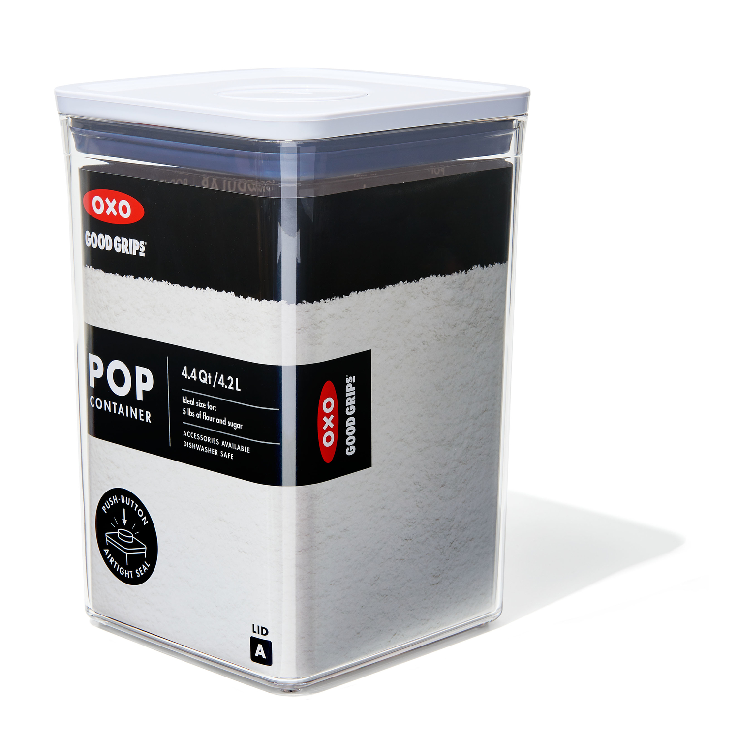  OXO Good Grips POP Container - Airtight Food Storage - Big  Square Medium 4.4 Qt Ideal for 5lbs of flour or sugar : Home & Kitchen