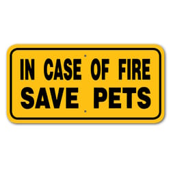 Noble Beasts Graphics English Yellow Pet Sign 6 in. H X 12 in. W