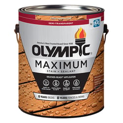 Olympic Maximum Semi-Transparent Semi-Gloss Cedar Natural Tone Oil-Based Acrylic Stain and Sealant 1