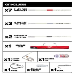 Milwaukee Milwaukee 60 ft. L Fiberglass Fish Stick Combo Kit 1 pk