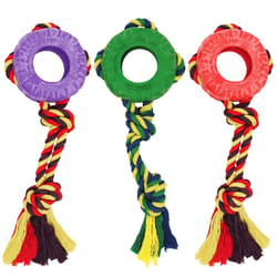 Chomper Assorted Rope/Rubber Tug Rope with Tire Dog Toy Medium