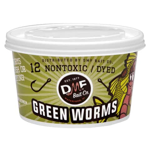 DMF Bait Co Green Worms Fishing Bait