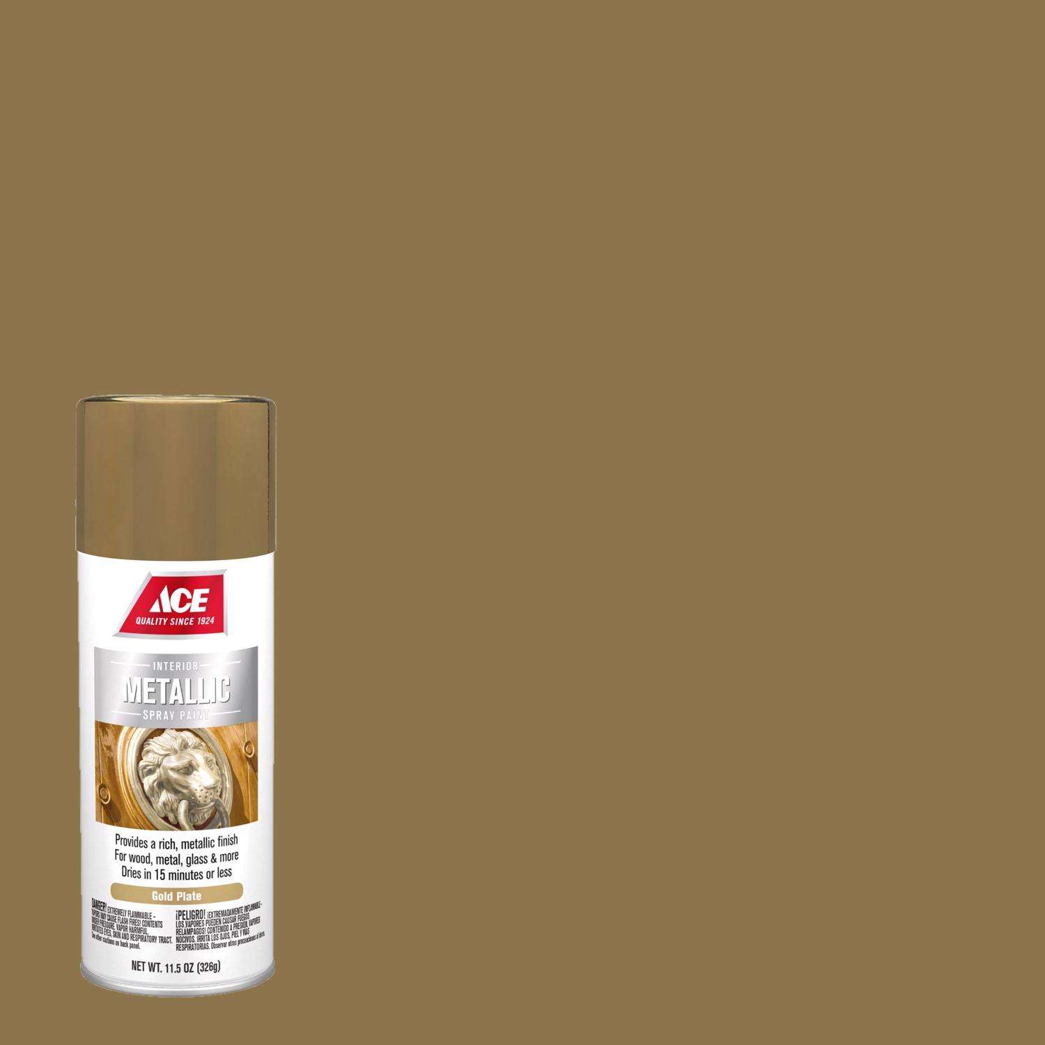 Ace Metallic Gold Plate Spray Paint 11.5 oz Ace Hardware