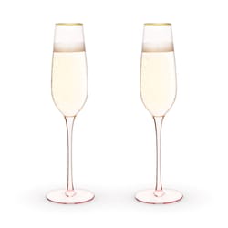 Twine 8 oz Rose Gold Crystal Champagne Flutes