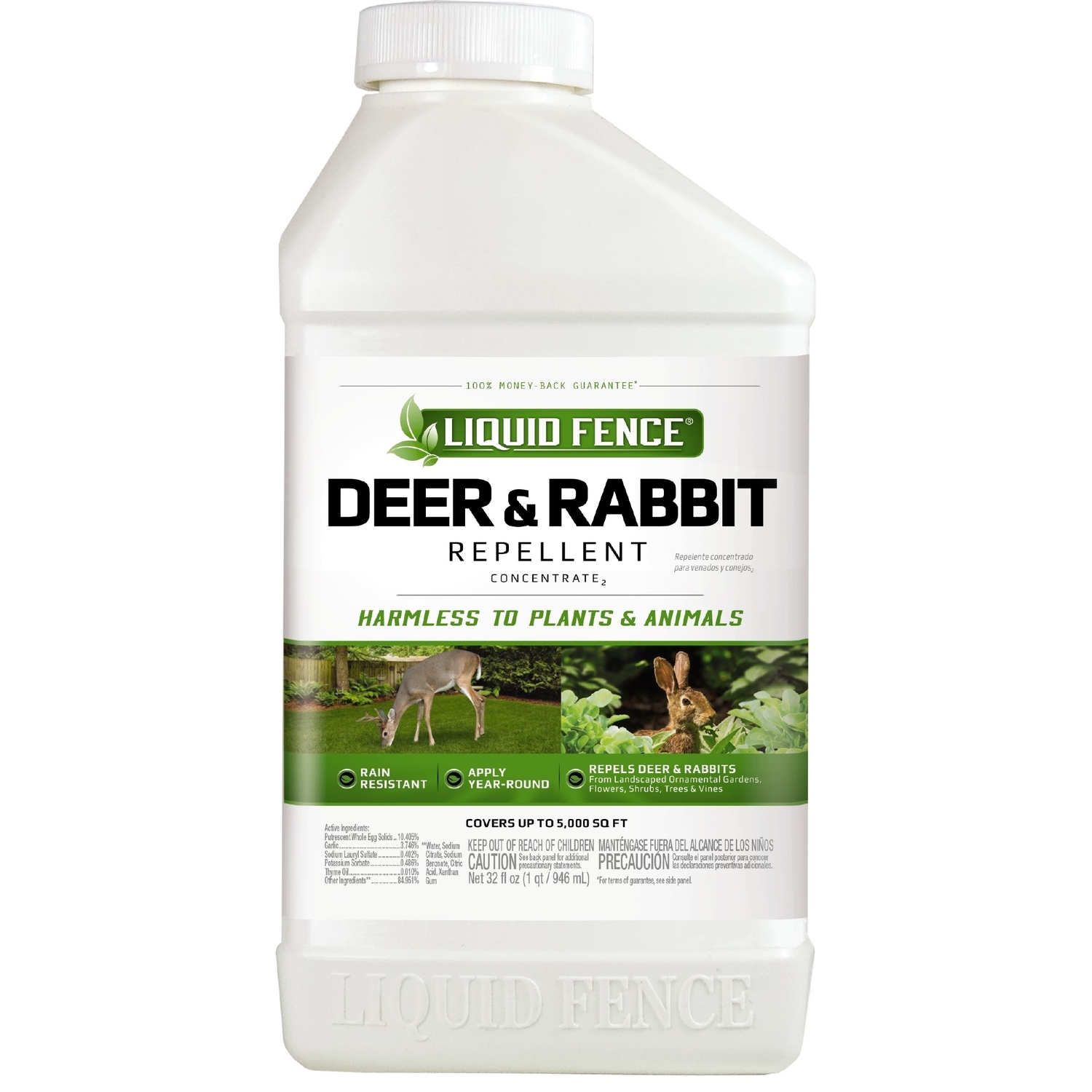 Liquid Fence Animal Repellent Liquid For Deer and Rabbits 32 oz