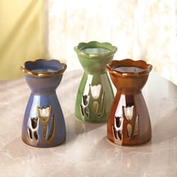 Fragrance Foundry Tulip Cutout 4.5 in. H Assorted Porcelain Oil Warmer Set