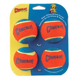 Chuckit! Blue/Orange Rubber Ball Launcher Tennis Balls Medium 4 pk