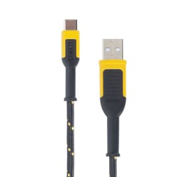 DeWalt USB-A to USB-C Cable 10 ft. Black/Yellow
