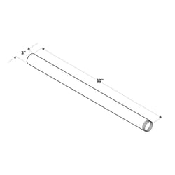 Imperial 3 in. D X 60 in. L Galvanized Steel Furnace Pipe