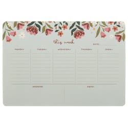 Karma Red Floral Weekly Desk Pad Paper 1 pk