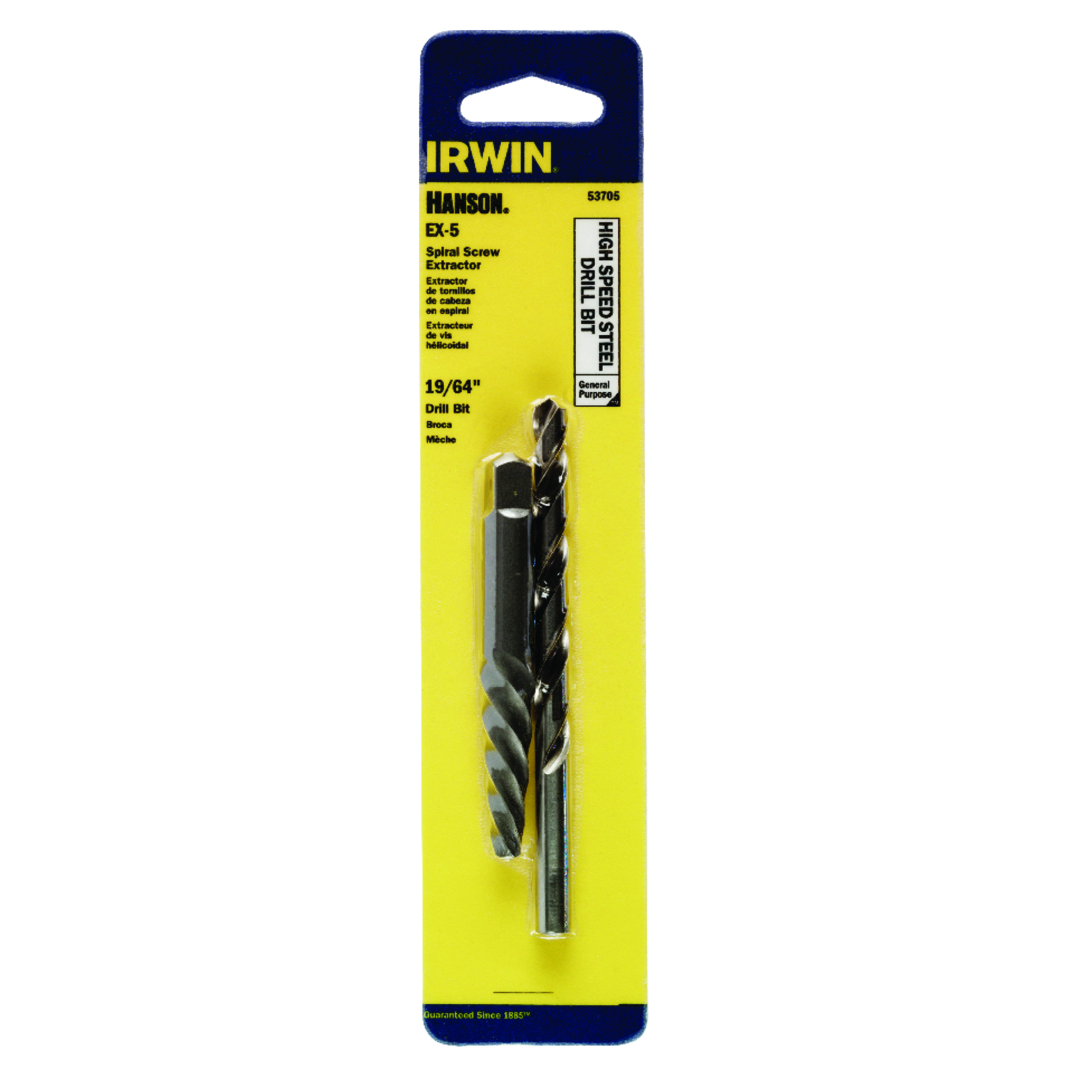 Irwin Hanson 19/64 in. X 4-3/8 in. L High Speed Steel Drill Bit Set 3-Flat Shank 1 pc