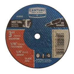 Century Drill & Tool 3 in. D X 1/4 in. Aluminum Oxide A36T Cutting/Grinding Wheel 1 pc
