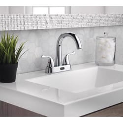Homewerks Chrome Motion Sensing Centerset Bathroom Sink Faucet 4 in.