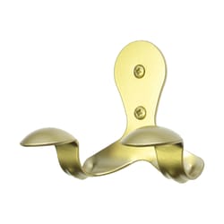 FENIX SmartHook 3.5 in. L Satin Brass Steel Contemporary Double Hook 15 lb. cap. 1 pk