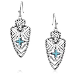 Montana Silversmiths Women's Southwest Silver/Turquoise Earrings Water Resistant