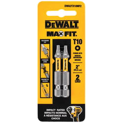 DeWalt Max Fit Torx #10 X 2 in. L Screwdriver Bit Set Steel 2 pk