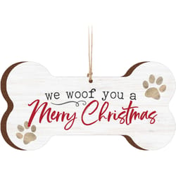 P. Graham Dunn Multicolored We Woof You a Merry Christmas Ornament 2.75 in.