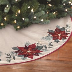 Dyno Christmas Ivory Poinsettia Tree Skirt 48 in.