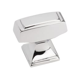 Amerock Mulholland Traditional Rectangle Cabinet Knob 1-3/16 in. Polished Chrome 1 pk