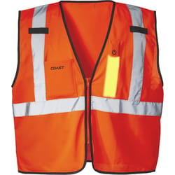 Coast Reflective Safety Vest with Reflective Stripe Hi-Viz Orange L