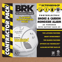 First Alert Hard-Wired w/Battery Back-up Photoelectric Smoke and Carbon Monoxide Detector 6 pk