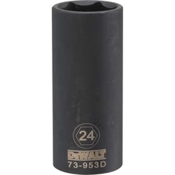 DeWalt 24 mm X 1/2 in. drive Metric 6 Point Deep Impact Socket 1 pc