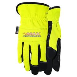 Midwest Quality Gloves Max Performance L Synthetic/ Spandex Hi Vis Yellow Cold Weather Gloves