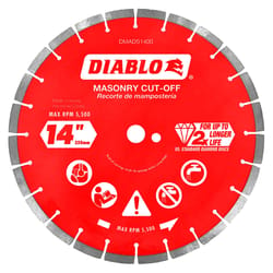 Diablo 14 in. D X 1 in. Diamond Segmented Masonry Cut-Off Disc