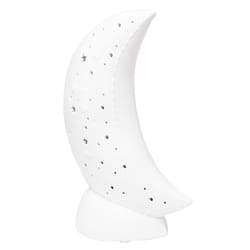 Simple Designs 10.15 in. White Table Lamp