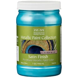 Modern Masters Satin Glacier Blue Water-Based Metallic Paint Exterior and Interior 32 qt