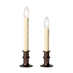 Celestial Lights Antique Bronze no scent Scent LED Battery Operated Taper Window Candle