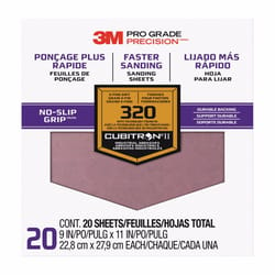 3M Pro Grade Precision 11 in. L X 9 in. W 320 Grit Ceramic Sanding Sheet 20 pk