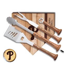 Baseball BBQ MLB Stainless Steel Natural Grill Tool Set 1 pk