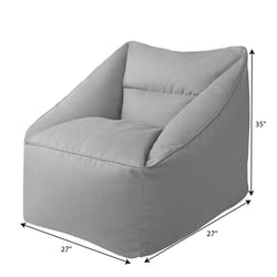 Jordan Manufacturing Gray Fabric Frame Bean Bag Chair