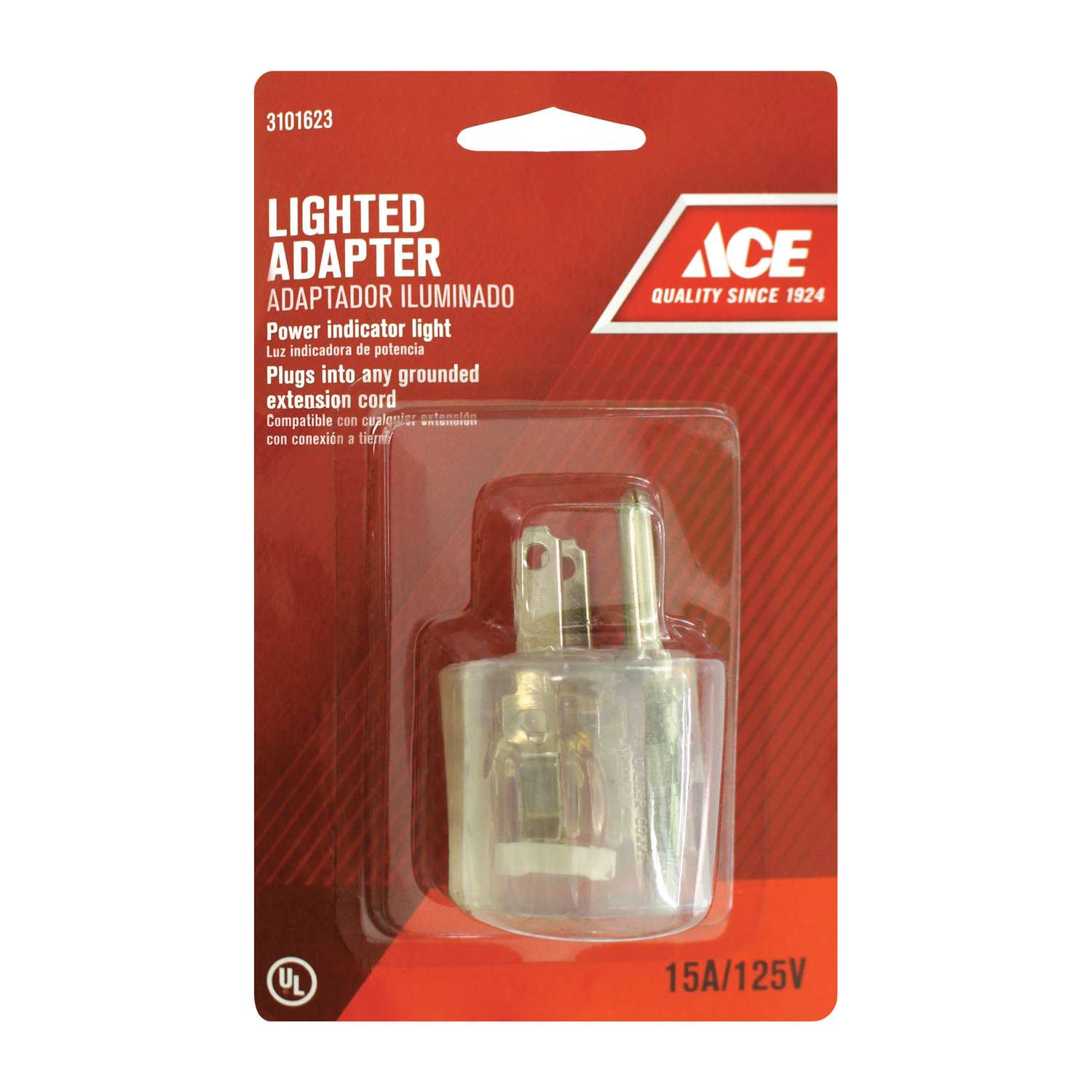 Ace Grounded 1 outlets Adapter w/Light Surge Protection 1 pk Ace Hardware
