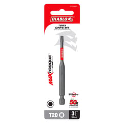 Diablo Torx #20 X 3-1/2 in. L Driver Bit Black Oxide 1 pc