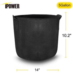 iPower 10.2 in. H X 14 in. D Fabric Aeration Container Black