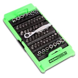 OEMTOOLS 1/4 in. drive Metric/SAE 6 Point Socket and Bit Set 53 pc
