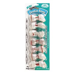 Dingo Mini Dental Treat Small Adult Rawhide Bone Chicken 2.5 in. L 7 pk