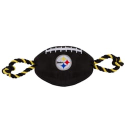 Pets First NFL Black Nylon Pittsburgh Steelers Football Dog Toy 1 pk