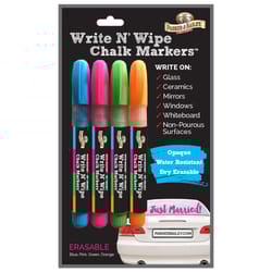 Parker & Bailey Write N' Wipe Neon Color Assorted Felt Tip Chalk Marker 4 pk