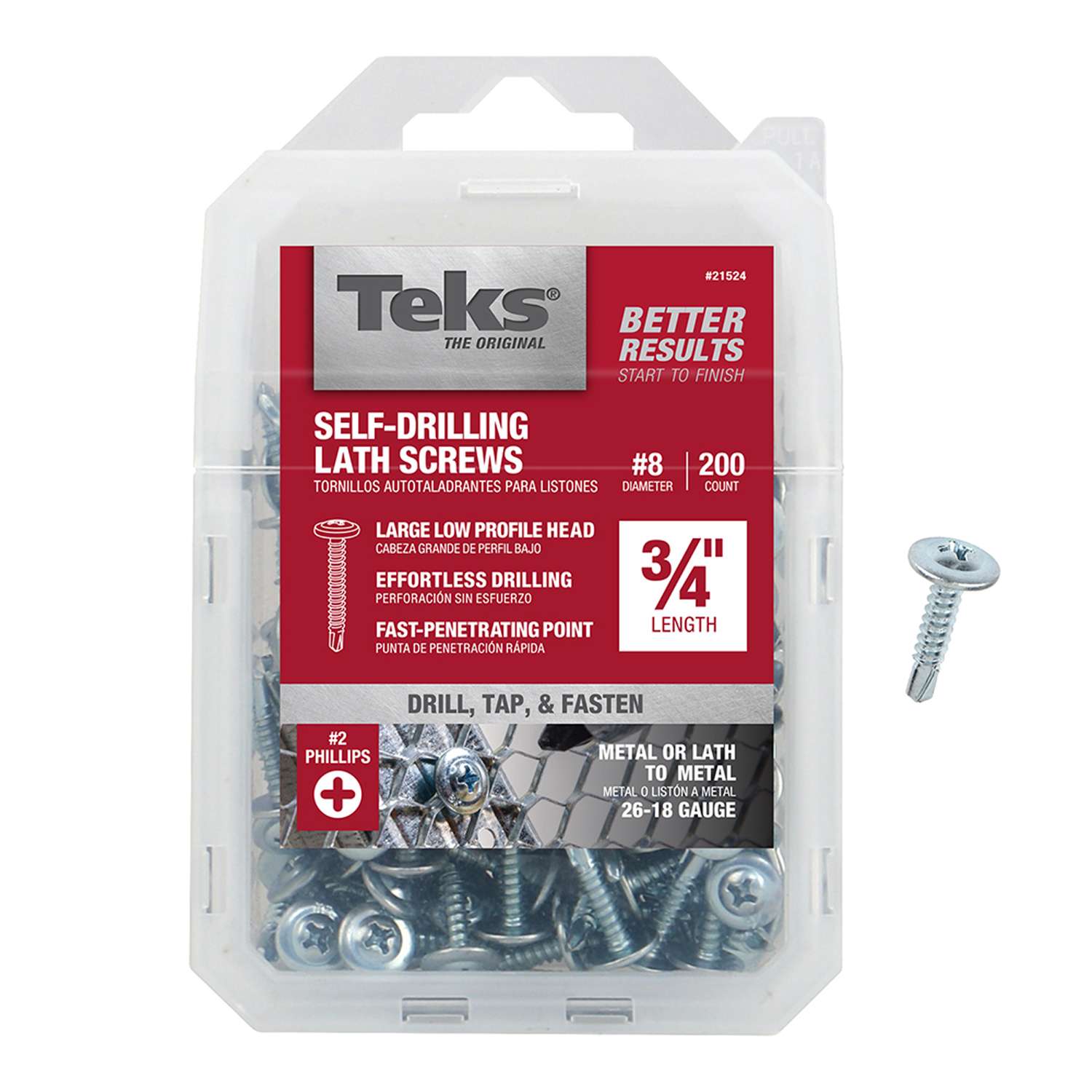 Teks No. 8 S X 3/4 in. L Phillips Truss Head Lath Screws 200 pk Ace