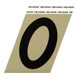 HILLMAN 3 in. Reflective Black Vinyl Self-Adhesive Number 0 1 pc