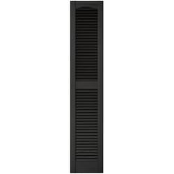 Builders Edge 60 in. H X 12 in. W Black Louvered Vinyl Shutter 2 pk