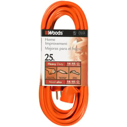 Coleman Cable Woods Indoor or Outdoor 25 ft. L Orange Extension Cord 14/3 SJTW