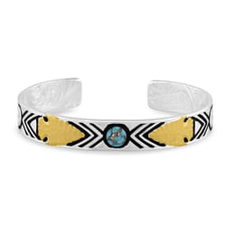 Montana Silversmiths Women's Southwest Arrowhead Turquoise Gold/Silver Bracelet Brass Water Resistan