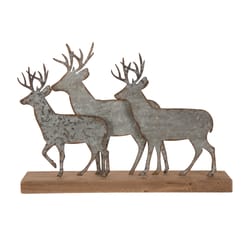 Glitzhome Silver Reindeer Table Decor 9.53 in.