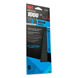 3M 9 in. L X 3-2/3 in. W 1000 Grit Silicon Carbide Sandpaper 5 pk