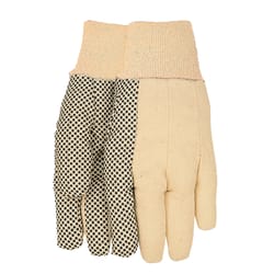 Midwest Quality Gloves L Cotton Canvas/Plastic Beige/Black Gloves